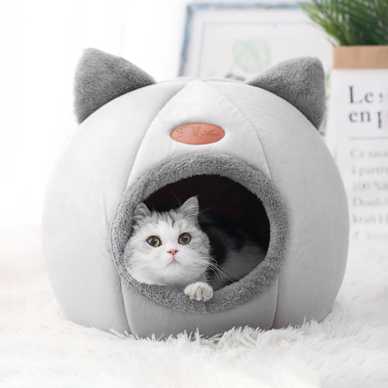 Novo conforto de sono profundo no inverno cama de gato iittle esteira cesta pequena casa do cão produtos animais de estimação tenda aconchegante caverna ninho interior cama gato