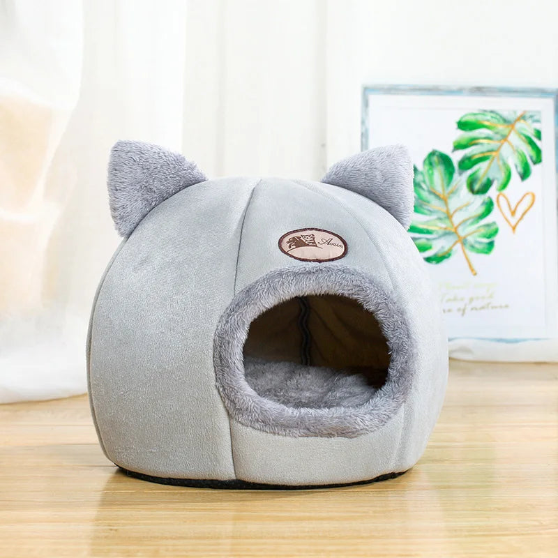 Novo conforto de sono profundo no inverno cama de gato iittle esteira cesta pequena casa do cão produtos animais de estimação tenda aconchegante caverna ninho interior cama gato