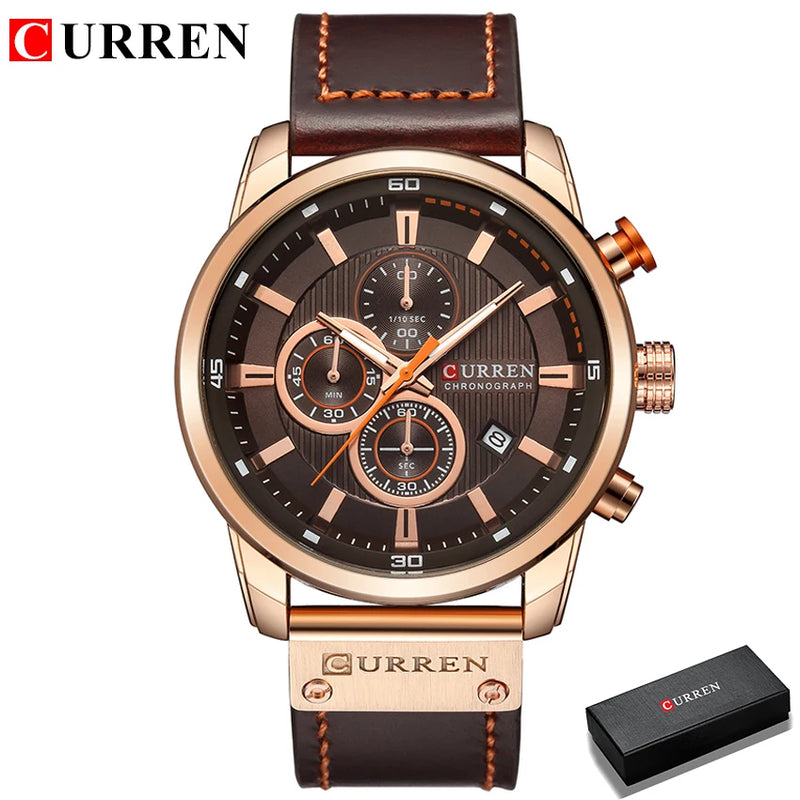 Relógio Masculino Curren 8291 BNG Pulseira em Couro
