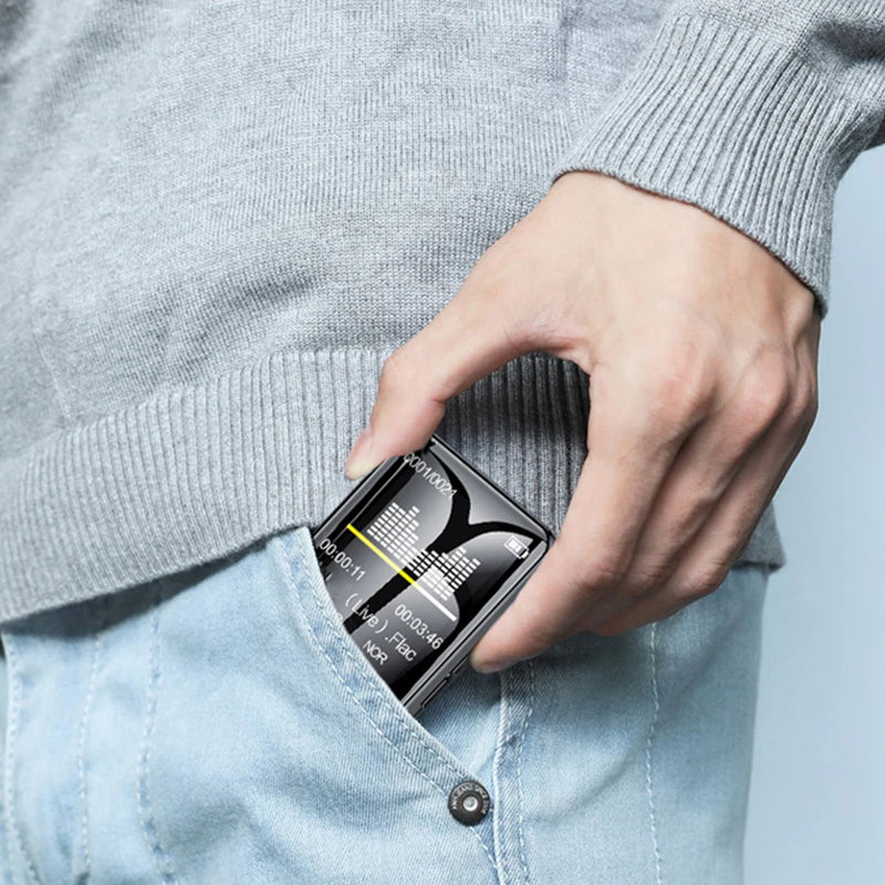 MP3 Player Tela Cheia Walkman Music Player Novel Leitura E-book MP4 Vídeo Player com fones de ouvido Clipe traseiro Embutido 4G Memória