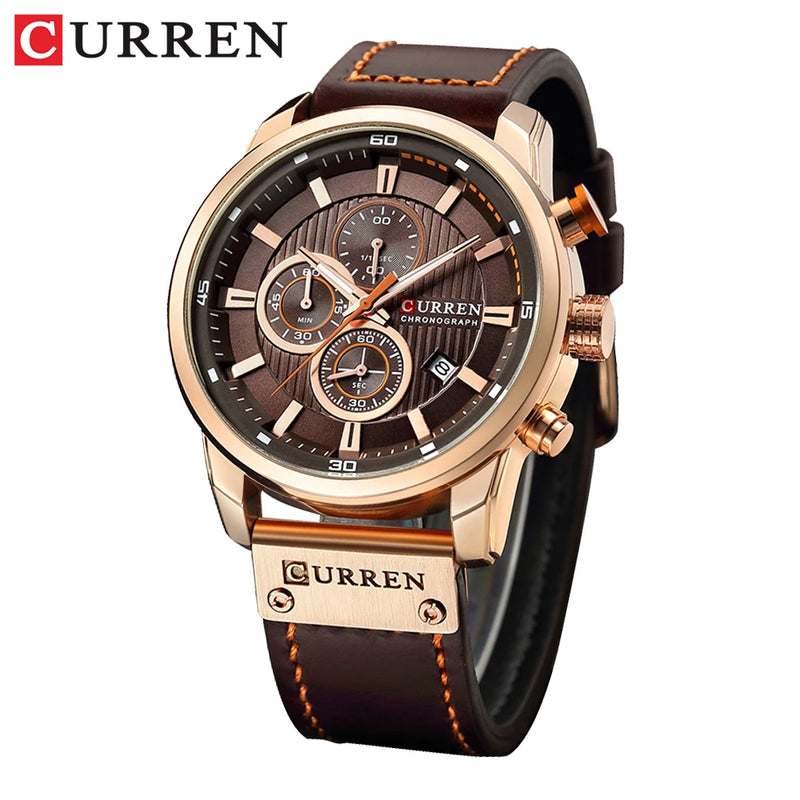 Relógio Masculino Curren 8291 BNG Pulseira em Couro