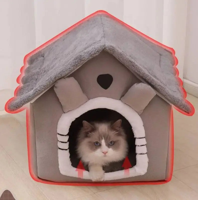 Casa para cães e gatos, quente, lavável, para todas as estações, interior, macio, removível, cama para animais de estimação, canil para animais de estimação pequenos e médios, suprimentos duráveis para animais de e