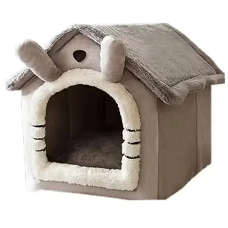 Casa para cães e gatos, quente, lavável, para todas as estações, interior, macio, removível, cama para animais de estimação, canil para animais de estimação pequenos e médios, suprimentos duráveis para animais de e