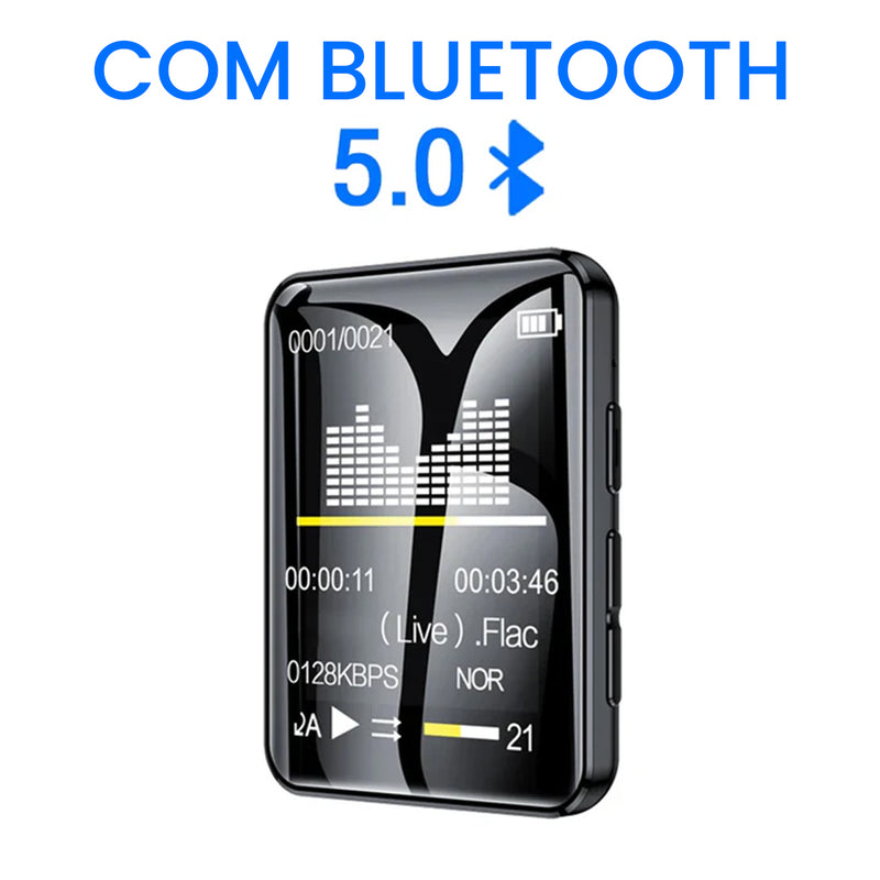 MP3 Player Tela Cheia Walkman Music Player Novel Leitura E-book MP4 Vídeo Player com fones de ouvido Clipe traseiro Embutido 4G Memória