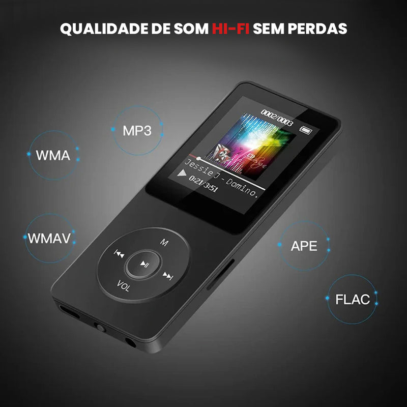 Walkmen Leitor MP3 portátil, 1,8 ", Tipo-C, Bluetooth 5.4, Compatível, Gravação de livros eletrônicos, Esportes, MP4, Rádio FM, Leitor de música