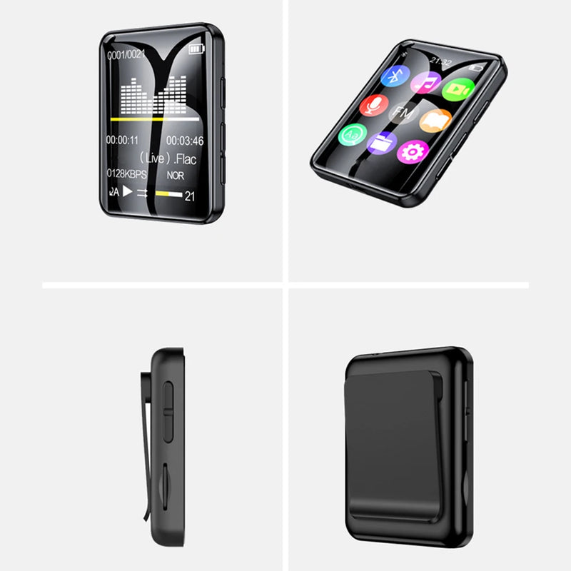 MP3 Player Tela Cheia Walkman Music Player Novel Leitura E-book MP4 Vídeo Player com fones de ouvido Clipe traseiro Embutido 4G Memória